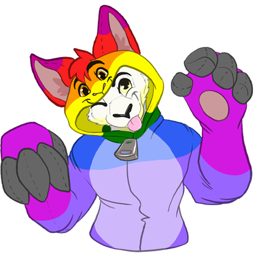 A sticker of Lilia Roo wearing some rainbow bori pajamas