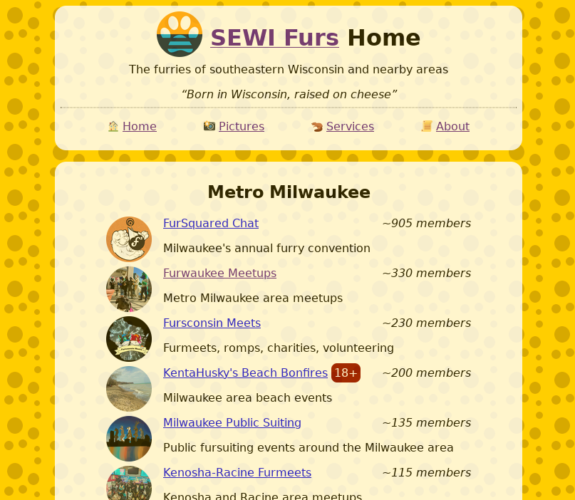 The start of the chat directory of sewifurs.org